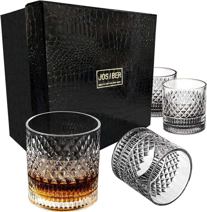 Set of 4 Lowball Whiskey Glasses - 11.2 オズ