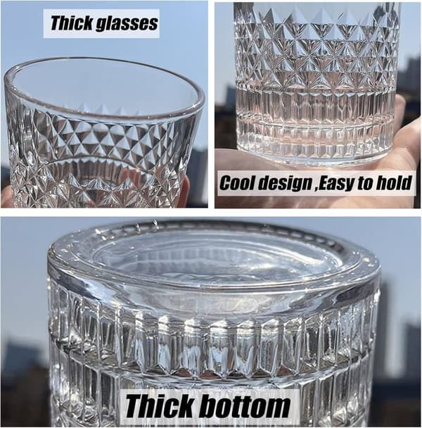 Set of 4 Lowball Whiskey Glasses - 11.2 オズ