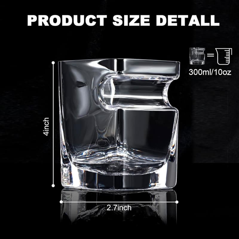 Old Fashioned Whiskey Glass Set with Integrated Cigar Tray