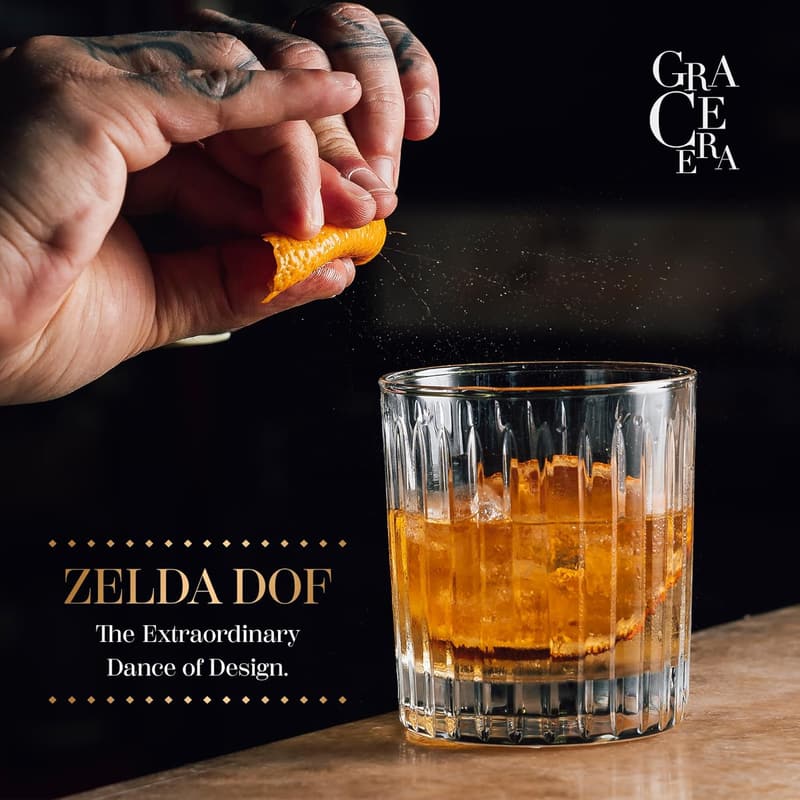 Premium Crystal Whiskey Glass Set of 2 - 10oz Tumblers