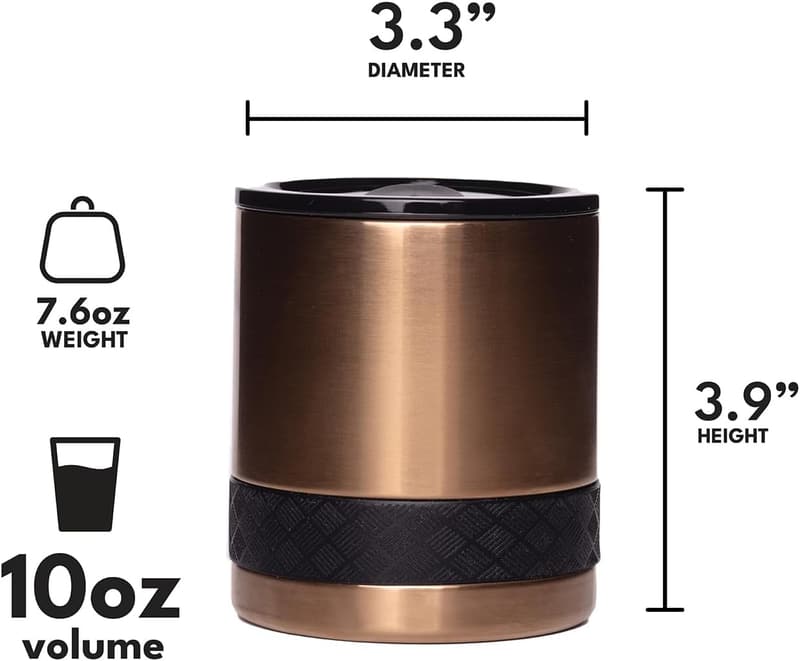 Copper Insulated Lowball Tumbler - 10oz Stainless Steel Cup