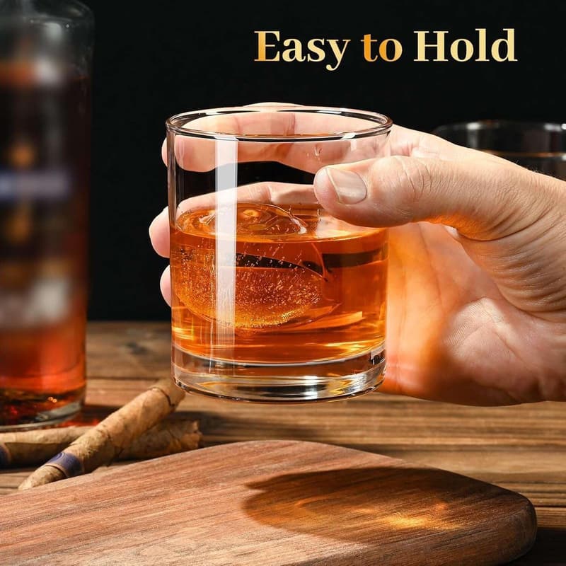 Whiskey Glass Set of 2 - 10 oz Rocks Glasses for Men