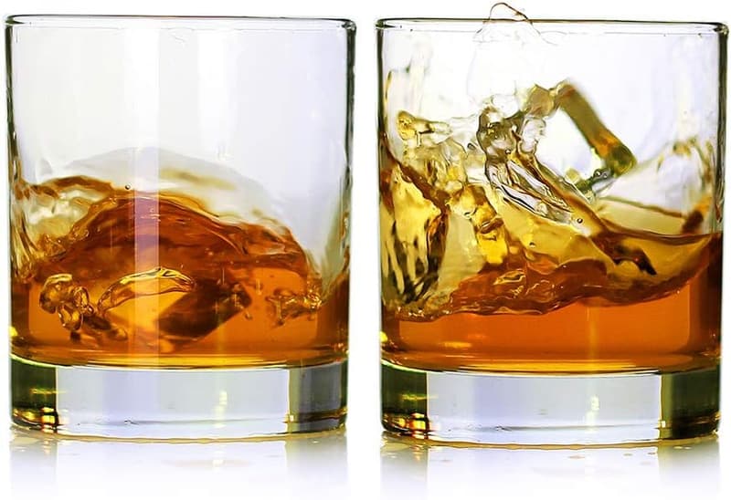 Premium Rock Style Whiskey Glass Set of 2 - 11 oz for Father's Day