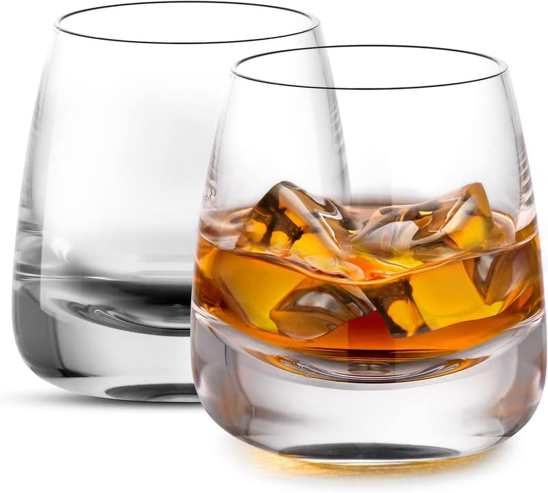 Premium Hand Blown Crystal Whiskey Glasses Set of 2