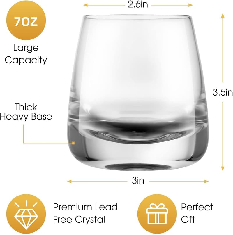 Premium Hand Blown Crystal Whiskey Glasses Set of 2