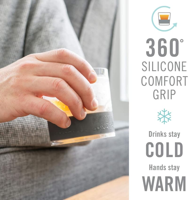 Whiskey Cooling Glass with Silicone Band - Gift for Men