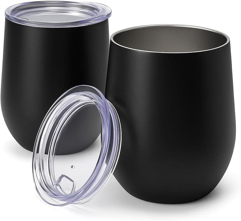 Insulated Stainless Steel Whiskey Glasses - 12 oz, Set of 2