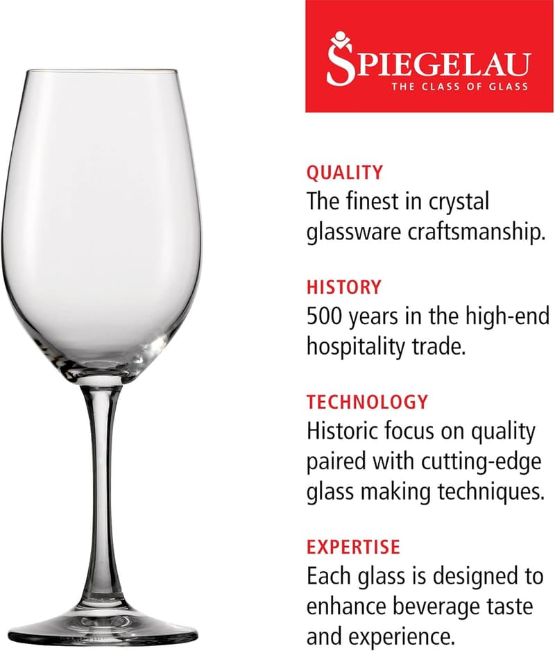 European-Made Lead-Free Crystal White Wine Glass Set of 4