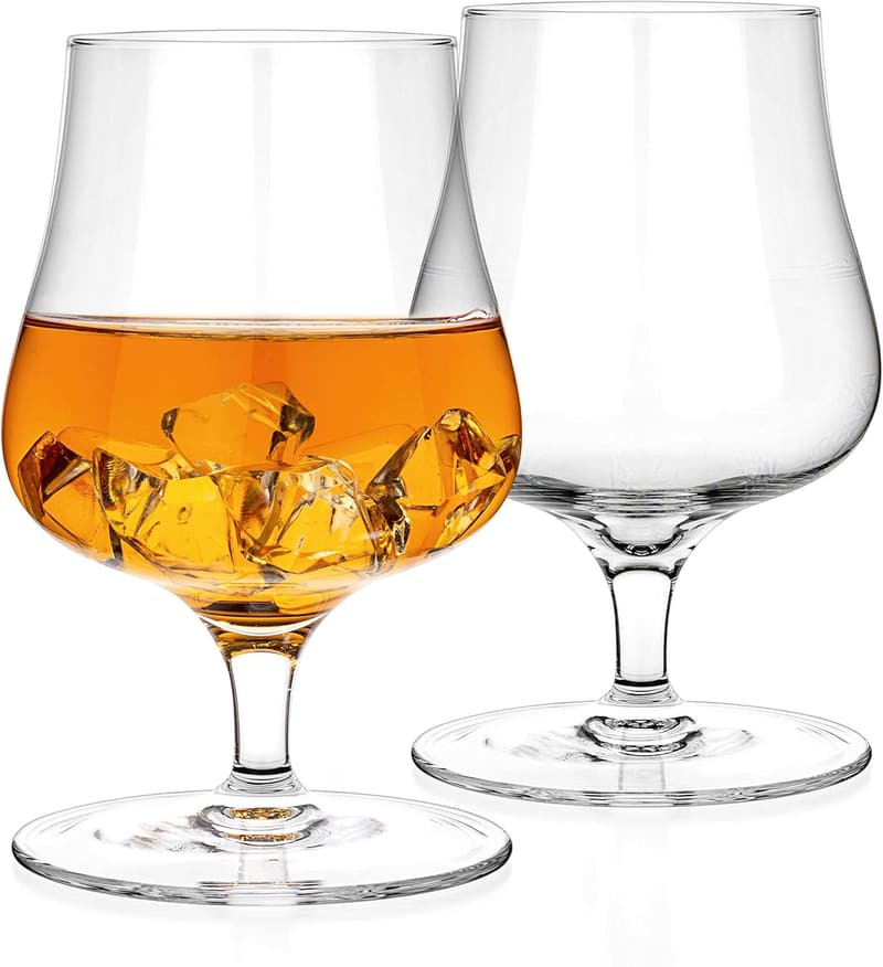Set of 4 Handcrafted Lead-Free Crystal Snifter Glasses