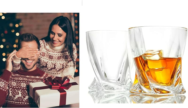 Set of 6 Multi-Style Whiskey Glasses for Men - 10 oz Barware