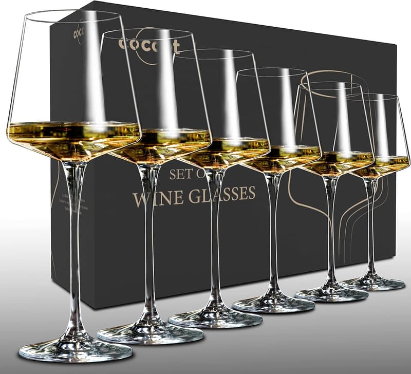 Premium Lead-Free Crystal Wine Glass Set of 6 (18.5 oz)