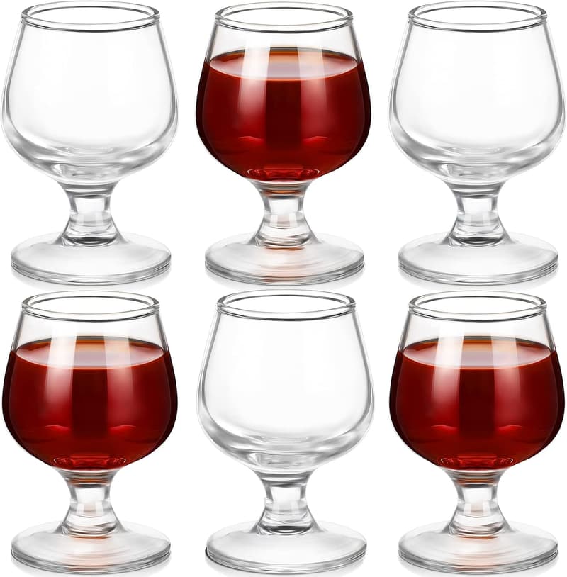 Mini Shot Glass Set - 6 Clear 2 Oz Tasting Glasses for Spirits