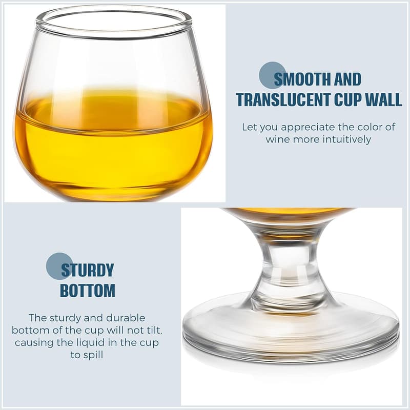 Mini Shot Glass Set - 6 Clear 2 Oz Tasting Glasses for Spirits