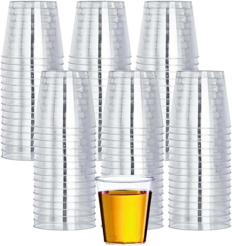Clear Plastic Shot Cups - 2 oz, Pack of 100 for Parties
