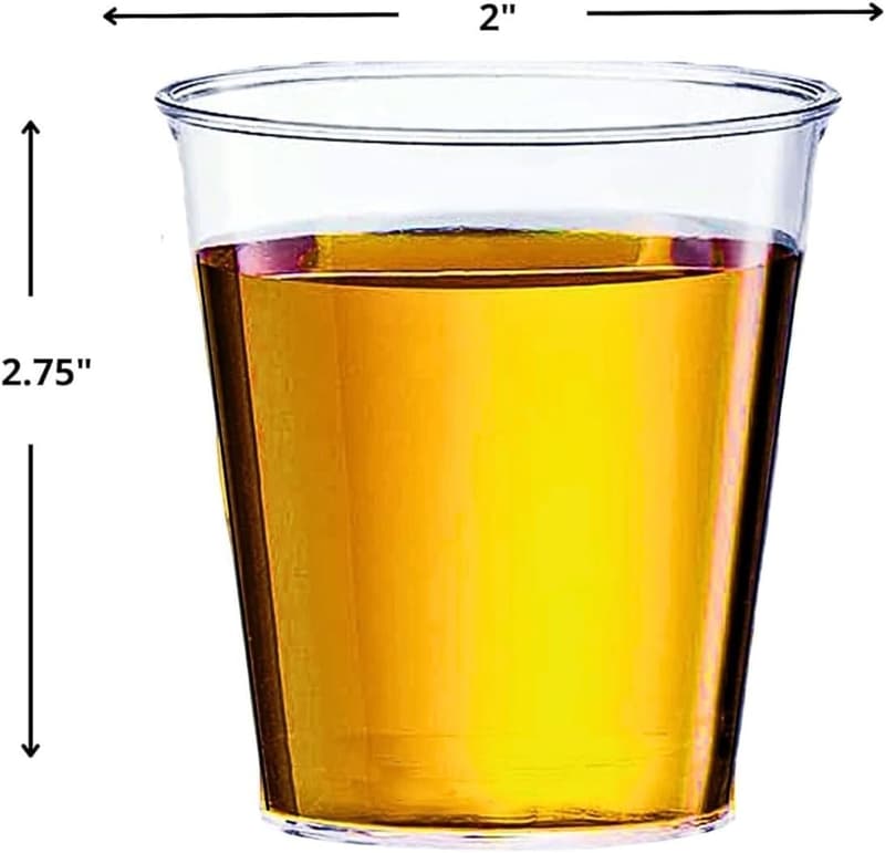 Clear Plastic Shot Cups - 2 oz, Pack of 100 for Parties