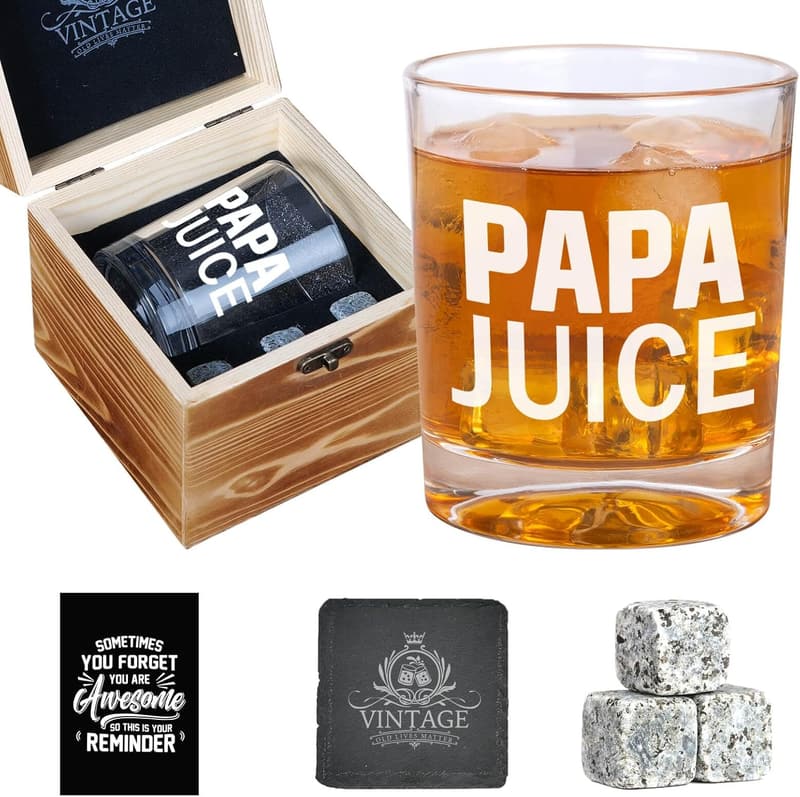 Father's Day Papa Whiskey Glasses Set