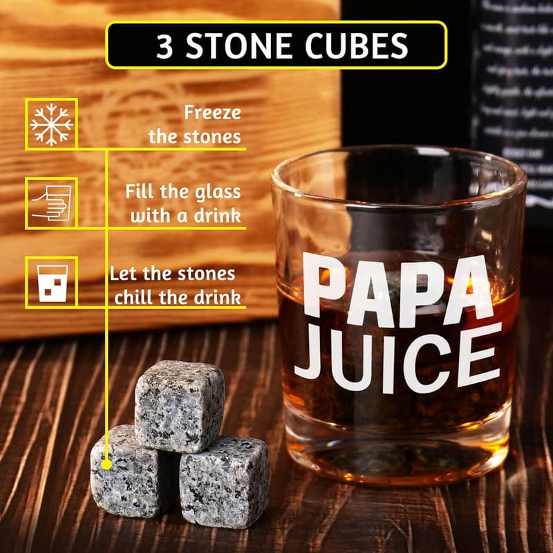 Father's Day Papa Whiskey Glasses Set