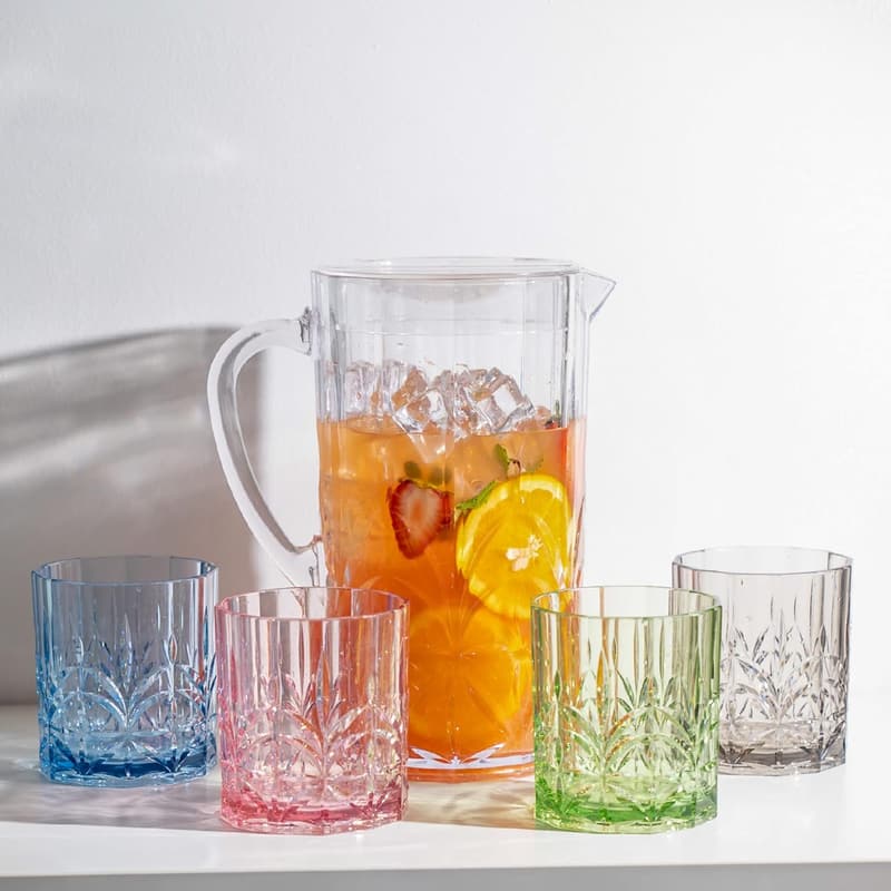 Unbreakable Crystal Cut Tumblers Set - 13oz, BPA Free, Grey