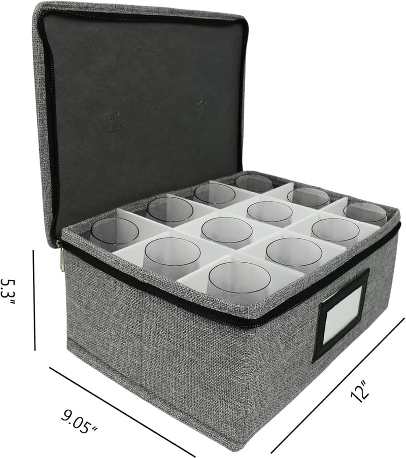 Whiskey Storage Box with 12 Compartments and Padding