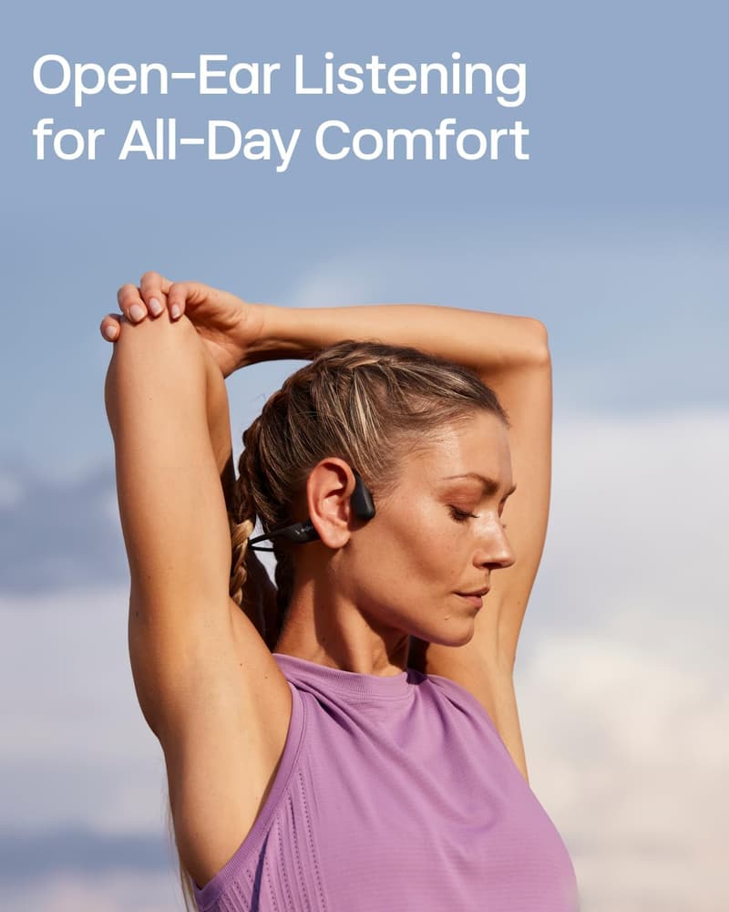 Bone Conduction Sport Headphones - Open-Ear Wireless, Black