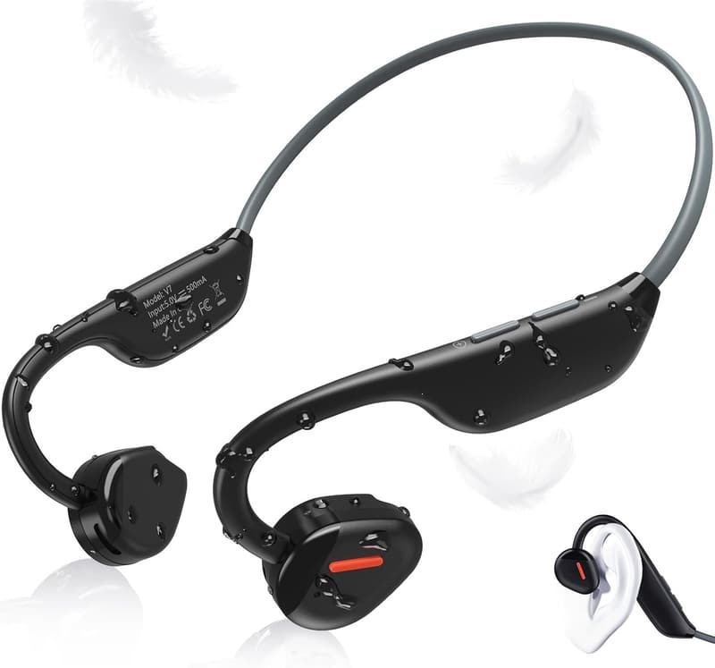 Lightweight Waterproof Bluetooth 5.3 Open Ear Headphones for Sports