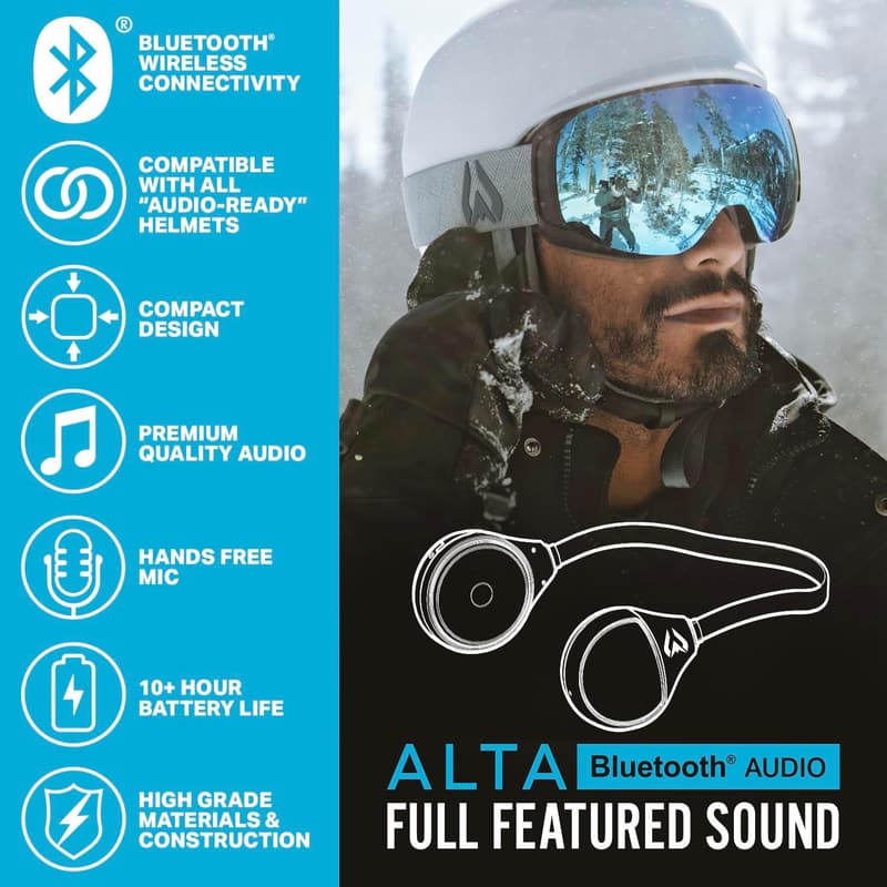 Wildhorn Alta Bluetooth Headphones for Ski/Snowboard Helmets