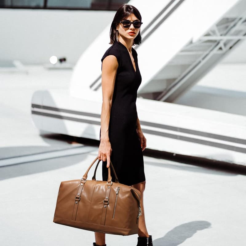 Genuine Leather Women's Weekend Duffle Tote Bag
