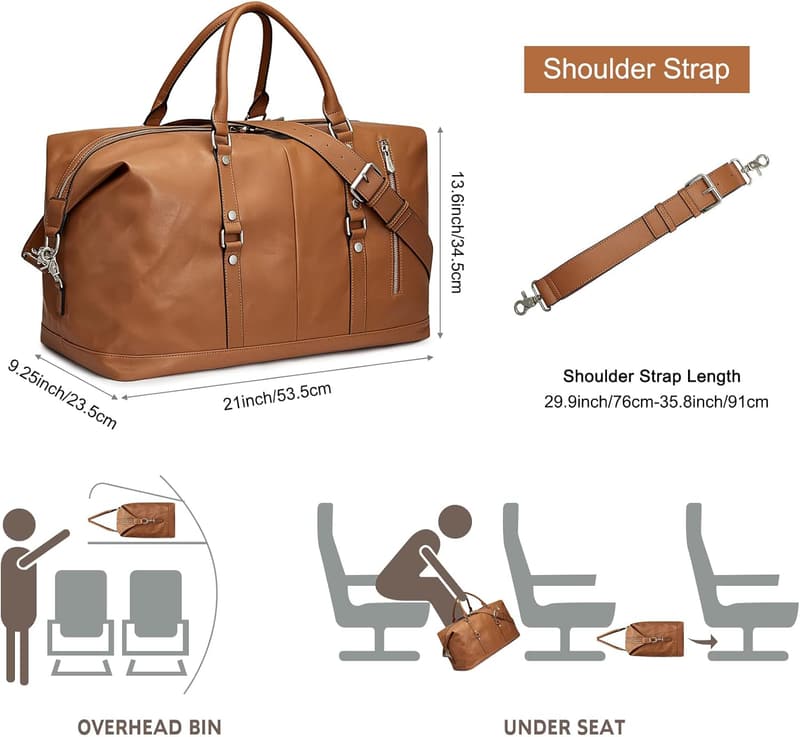 Genuine Leather Women's Weekend Duffle Tote Bag