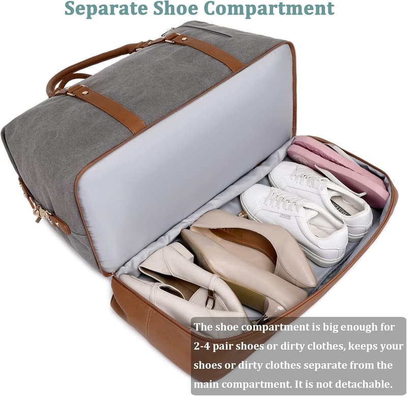 Oversized Weekend Travel Bag with Shoe Compartment