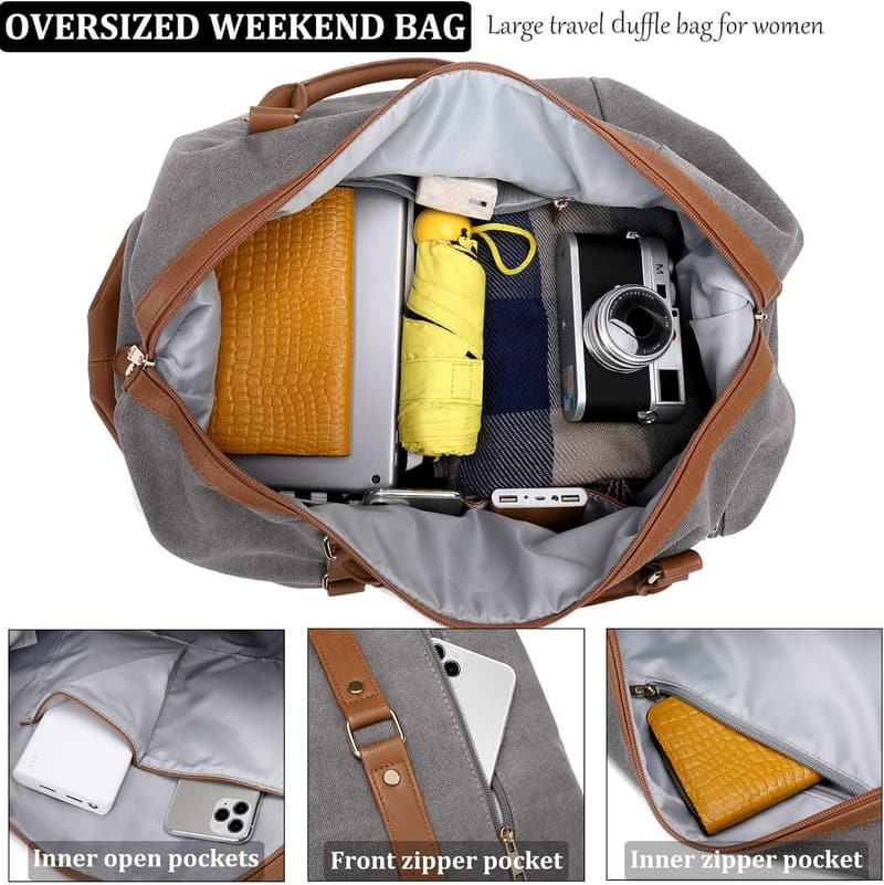 Oversized Weekend Travel Bag with Shoe Compartment