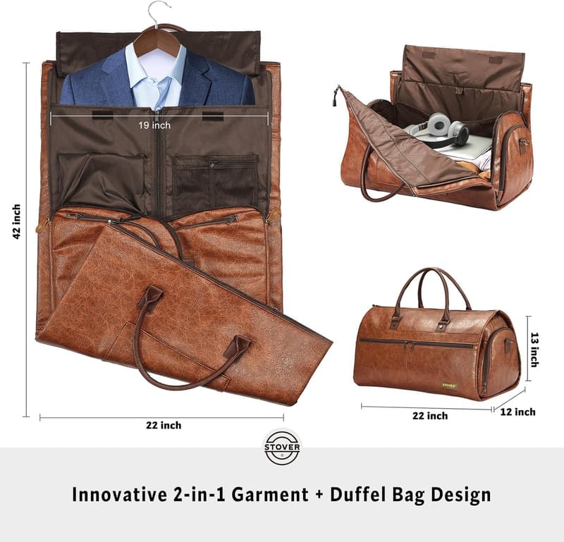Large Convertible Duffle Bag with Shoe Compartment for Travel