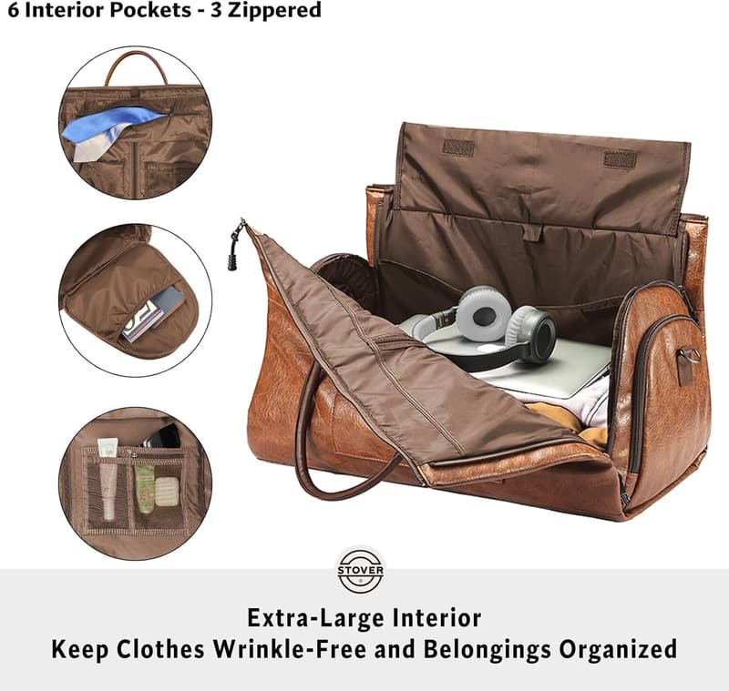 Large Convertible Duffle Bag with Shoe Compartment for Travel