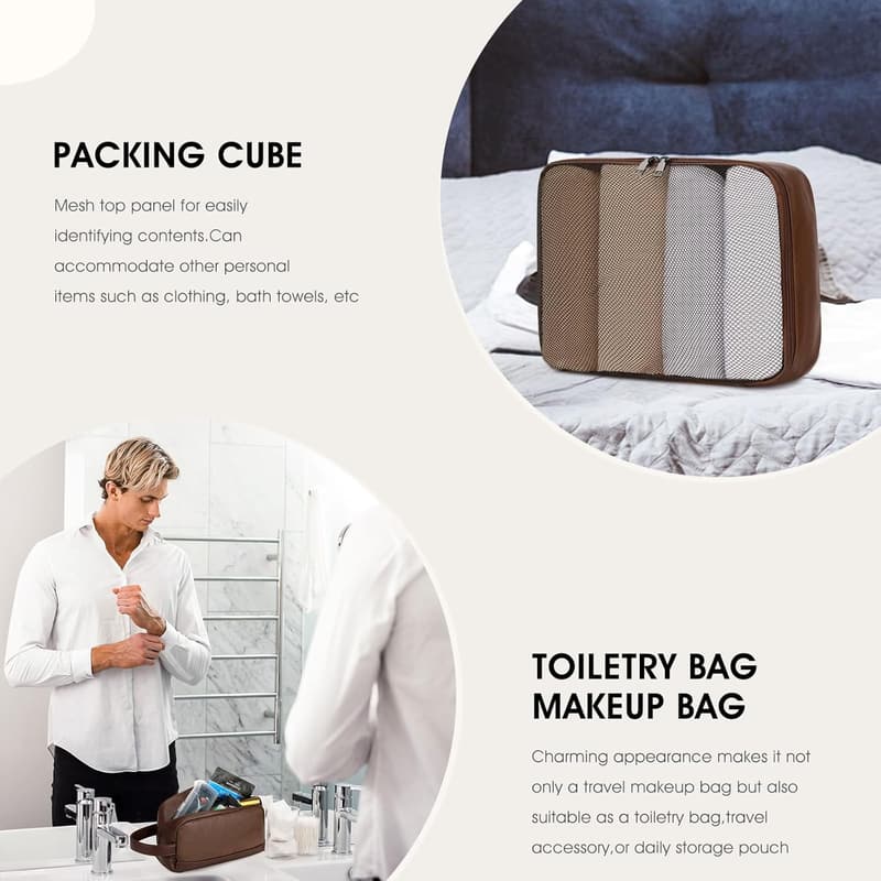 Large Faux Leather Weekender Bag with Shoe Compartment for Travel