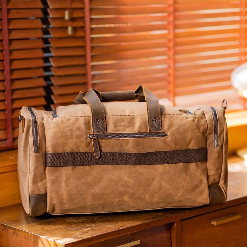 Waterproof Waxed Canvas Leather Travel Duffel Bag