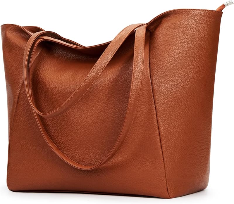 Vegan Leather Oversized Tote Bag for Women - 23L Travel Purse