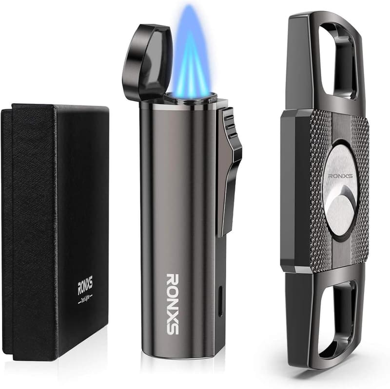 Father's Day Adjustable Jet Flame Cigar Lighter & Cutter Set
