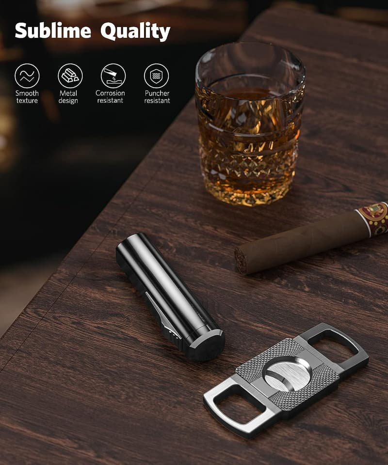 Father's Day Adjustable Jet Flame Cigar Lighter & Cutter Set