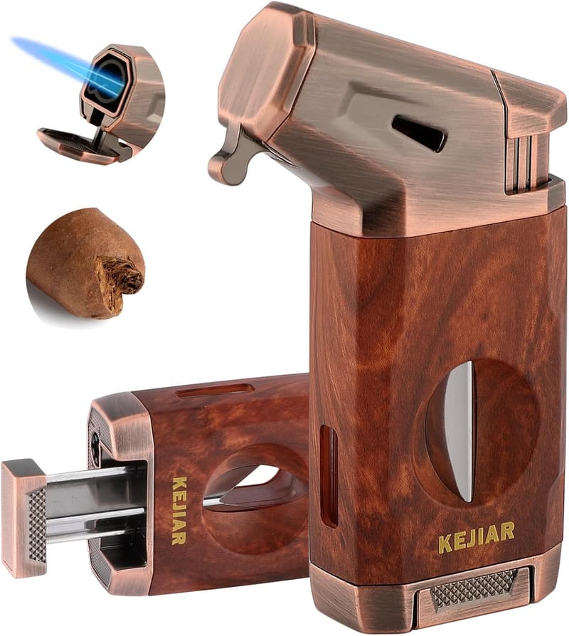 Jet Flame Cigar Lighter with V Cut Cutter & Gift Box