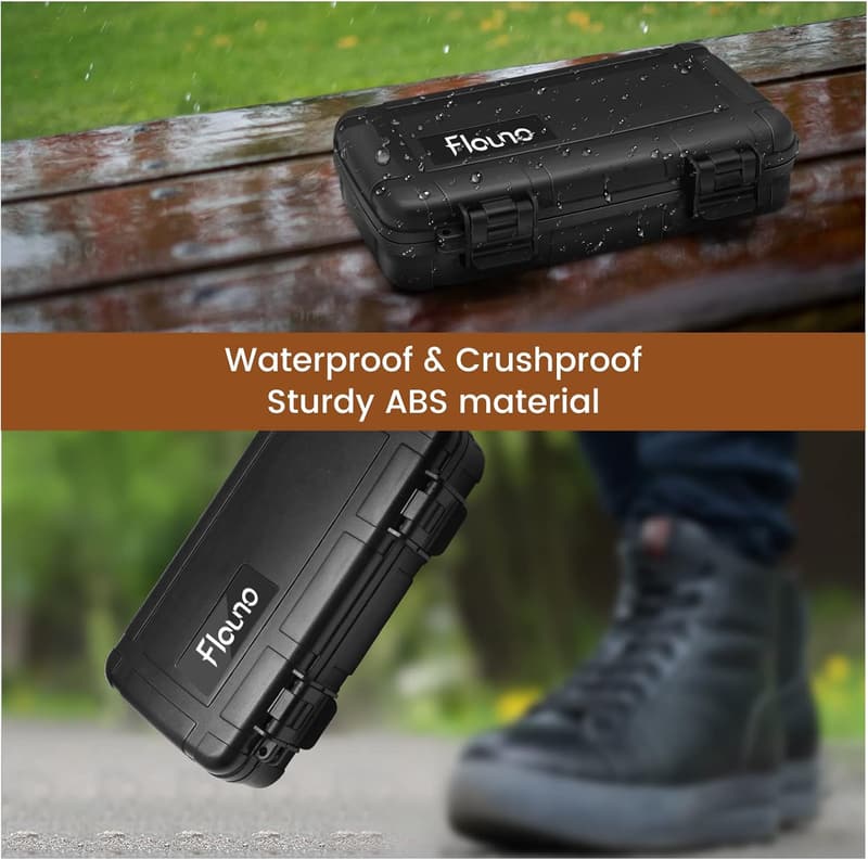 Portable Cigar Humidor Case with Lighter & Accessories