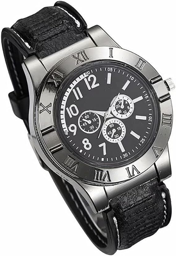 Windproof USB Lighter Watch for Men - Casual Wristwatch