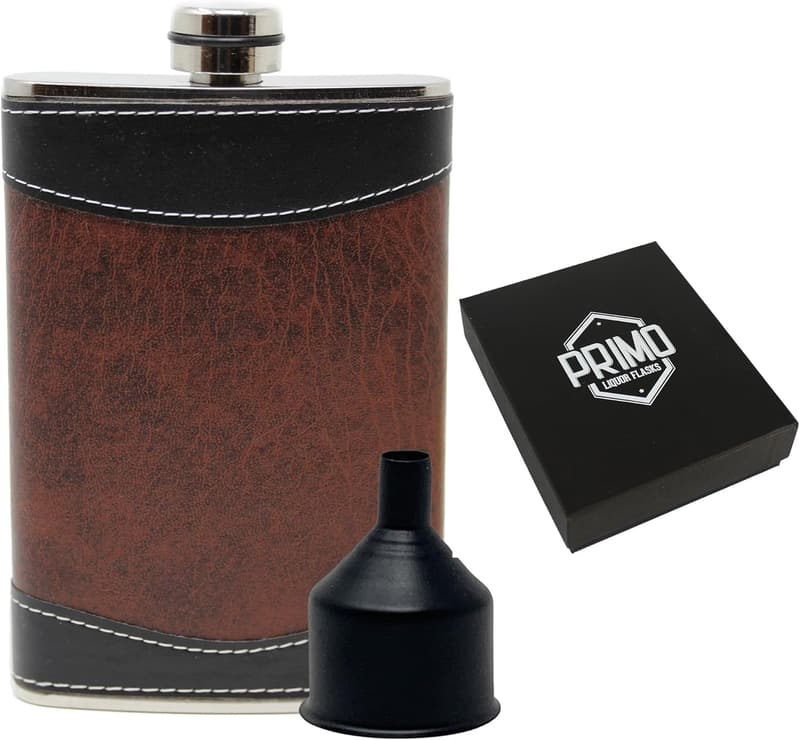 Men's 8oz Heavy Duty Hip Flask Gift Set with Funnel