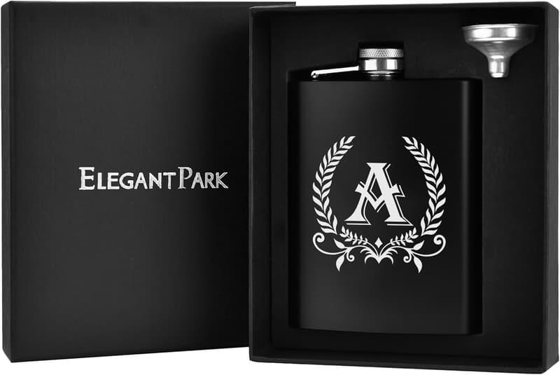 Personalized 8oz Monogrammed Hip Flask for Men