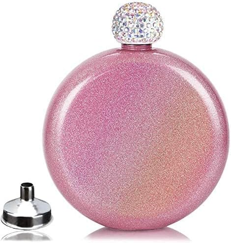 Glitter Stainless Steel Flask for Women - 5 oz Capacity