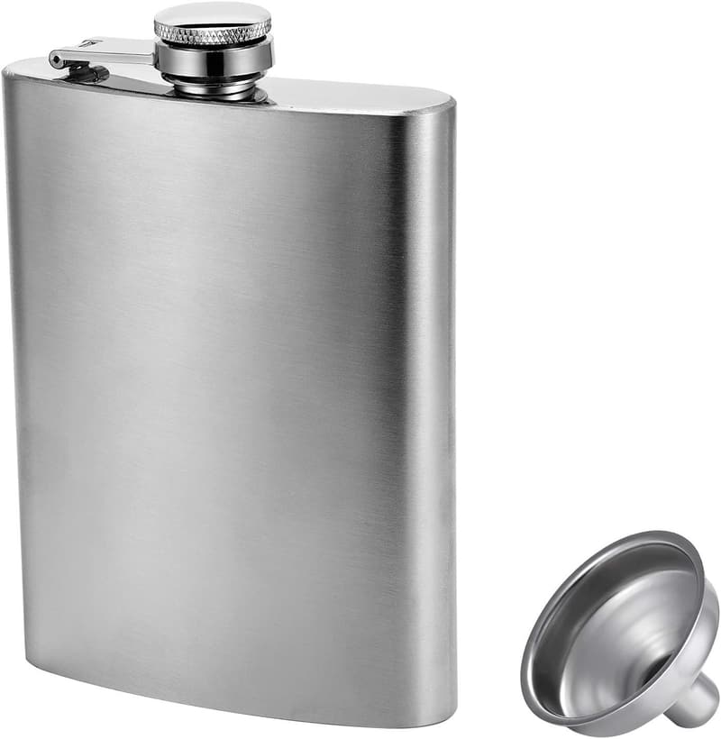 Stainless Steel 8 Oz Leak-Proof Hip Flask Set for Men & Women