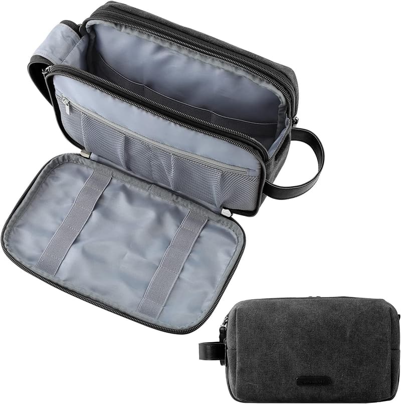 Men's Water-Resistant Canvas Dopp Kit Toiletry Bag