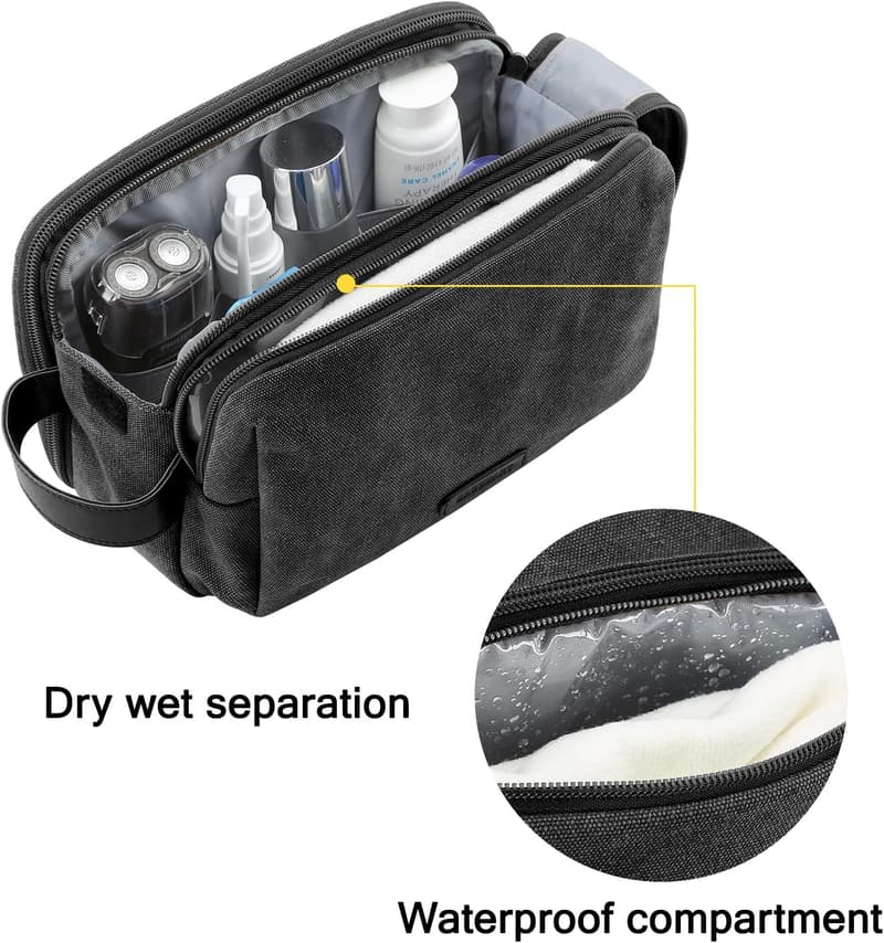 Men's Water-Resistant Canvas Dopp Kit Toiletry Bag
