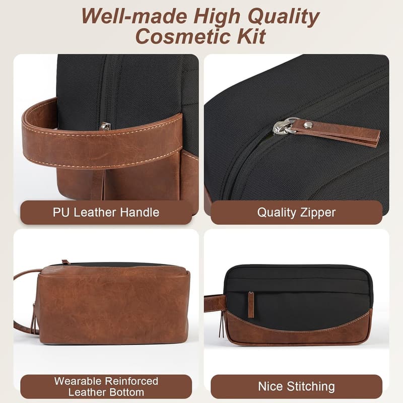 Men's Water-Resistant Hanging Toiletry Bag - Large Capacity