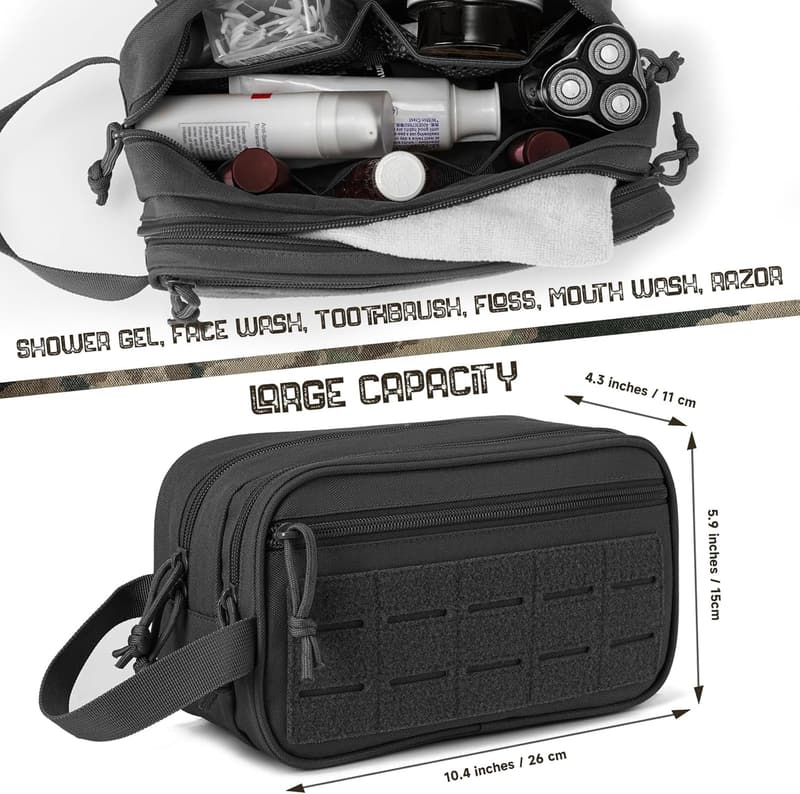 Men's Tactical Toiletry Bag - EDC Molle Shaving Kit