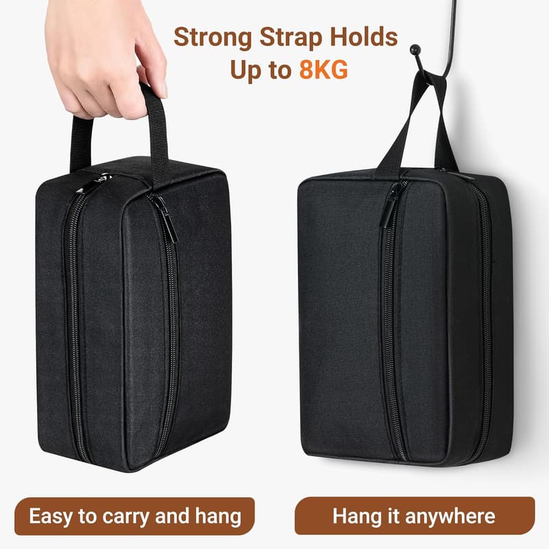 Portable Hanging Toiletry Bag for Travel - Black Organizer