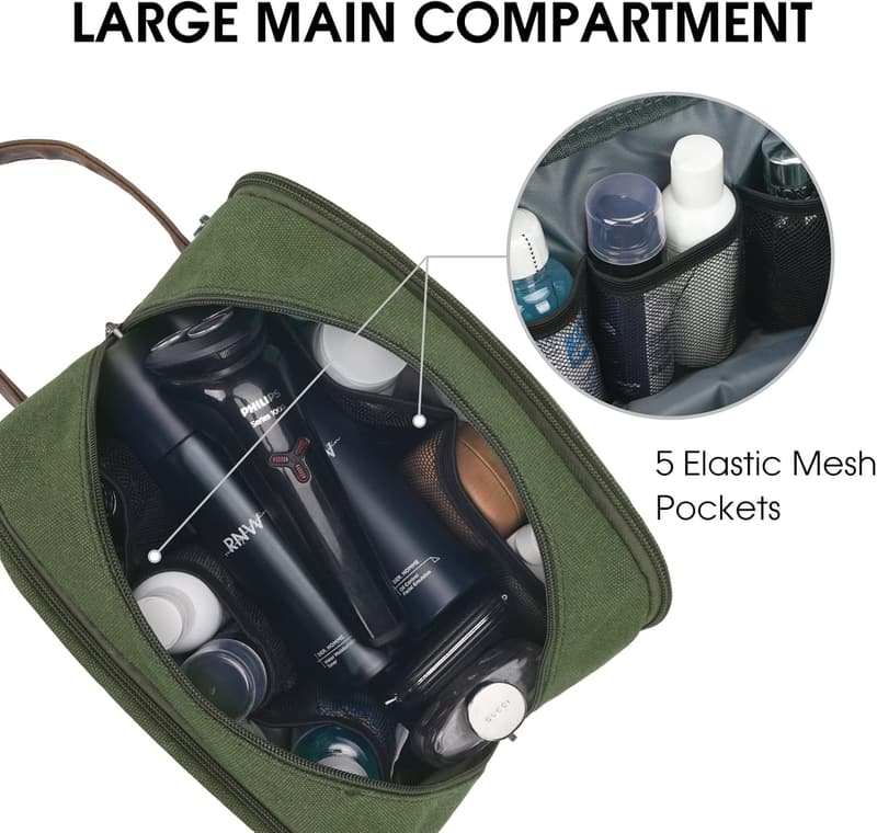 Travel Toiletry Bag for Men & Women – Water Resistant Dopp Kit